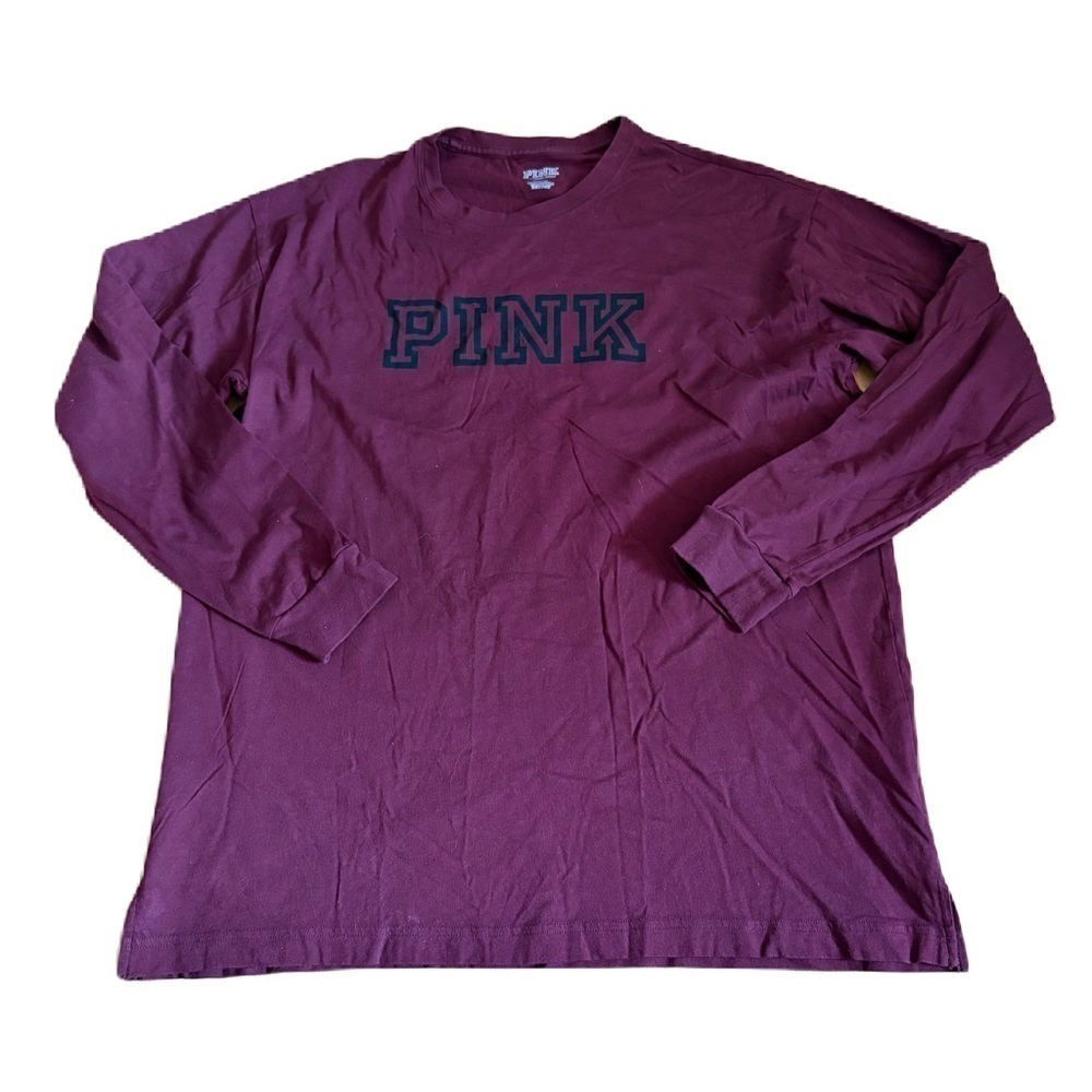 PINK Victoria's Secret Long Sleeve Maroon Shirt Medium Purple